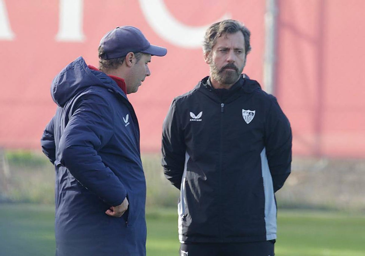 Quique Sánchez Flores durante el entrenamiento de este miércoles en la ciudad deportiva