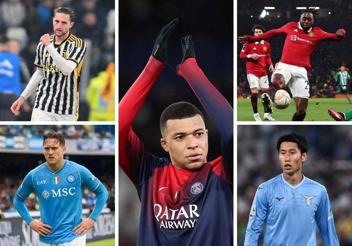 Adrien Rabiot, Piotr Zielinski, Kylian Mbappé, Aaron Wan-Bissaka y Daichi Kamada, futbolistas libres a partir de junio