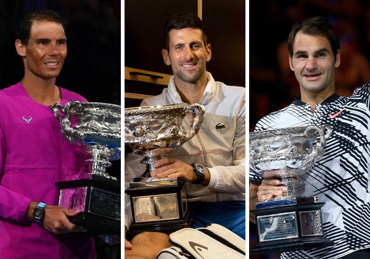 Rafa Nadal, Novak Djokovic y Roger Federer