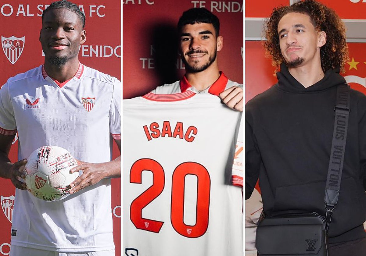 Lucien Agoumé, Isaac Romero y Hannibal Mejbri