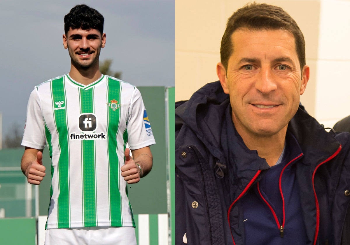 Johnny Cardoso, a la izquierda, en su presentación como futbolista del Betis; a la derecha, el exjugador del Betis, Tab Ramos