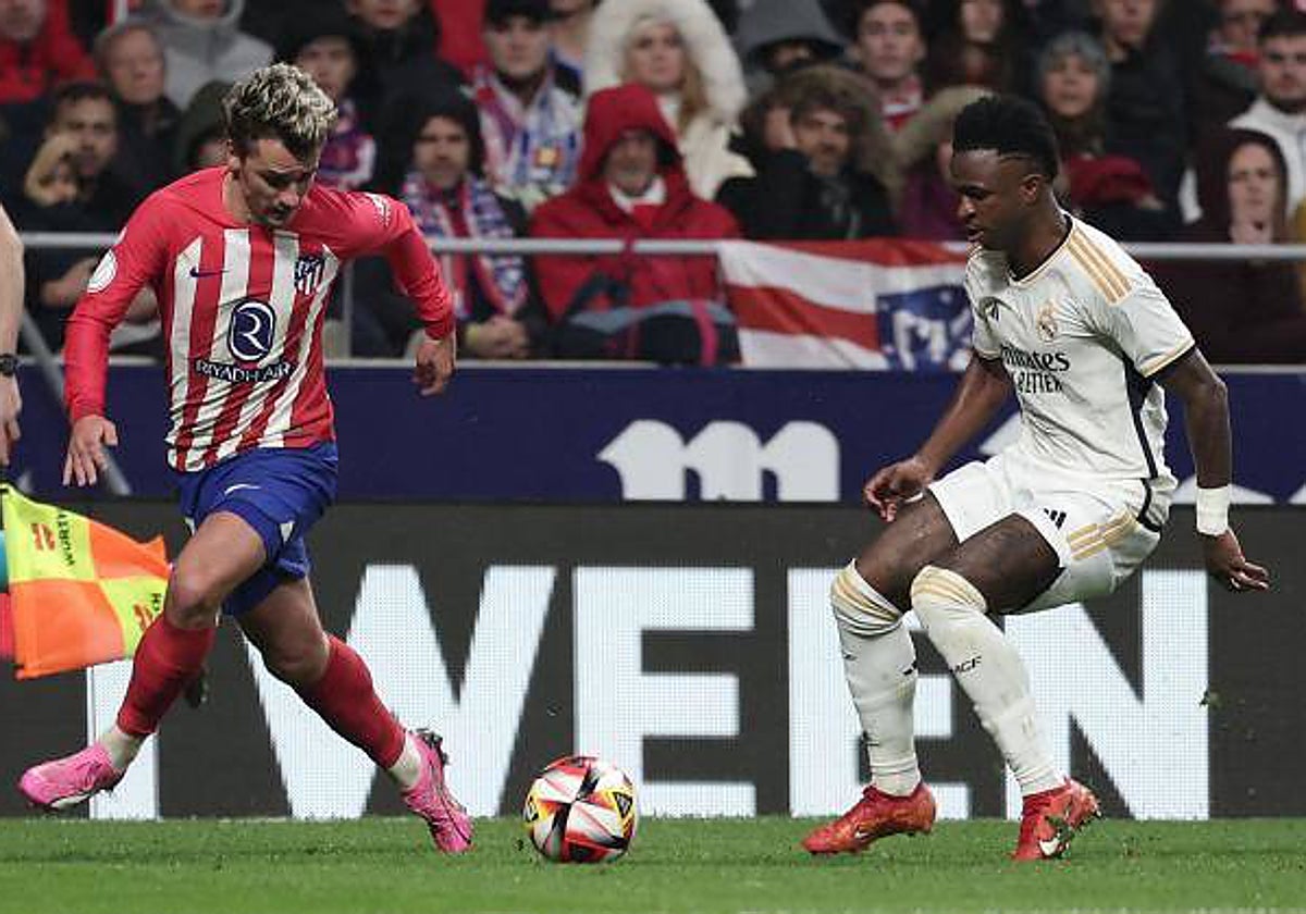 Griezmann se escapa de Vinicius en el partido de este jueves