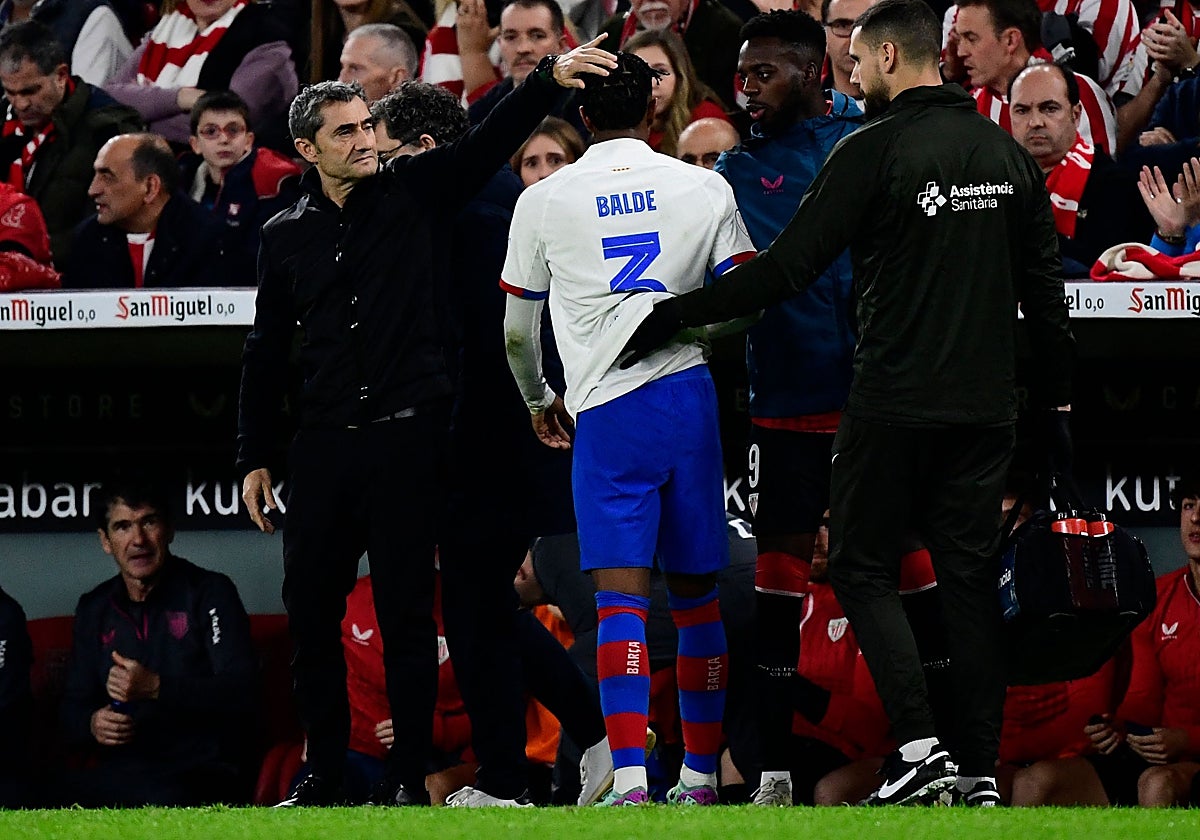 Balde es sustituido tras sufrir la lesión en San Mamés