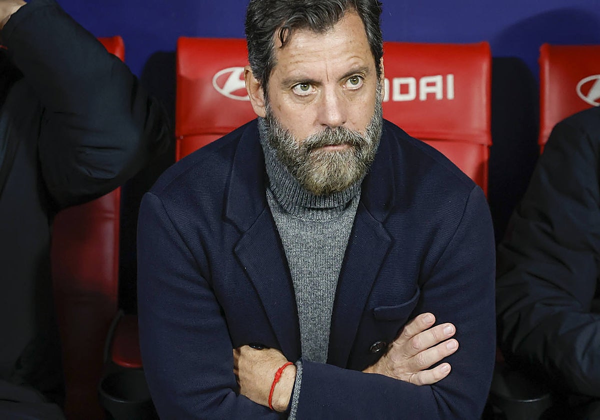 Quique Sánchez Flores, en el Atlético de Madrid-Sevilla de Copa del Rey
