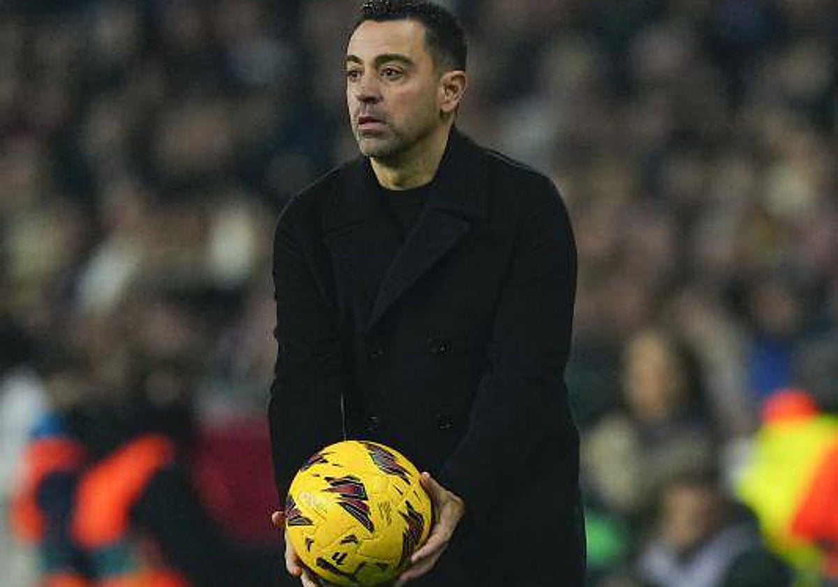 Xavi, en el partido ante el Villarreal
