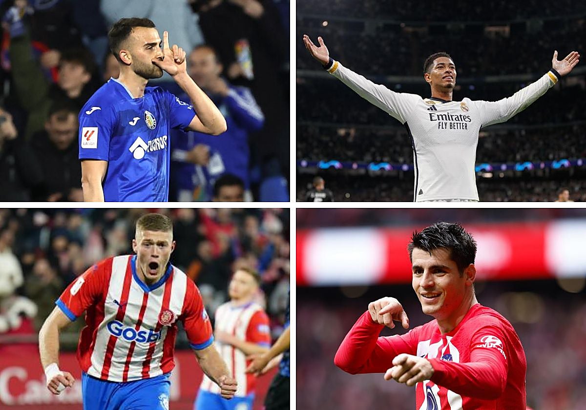 Borja Mayoral, Jude Bellingham, Artem Dovbyk y Álvaro Morata, los máximos goleadores de la Liga