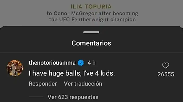 La respuesta de McGregor al reto de Topuria