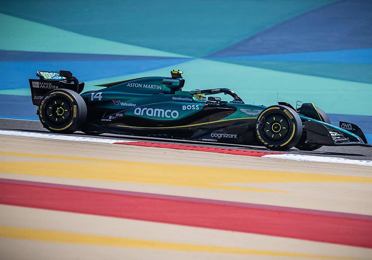 Fernando Alonso, en el circuito de Baréin