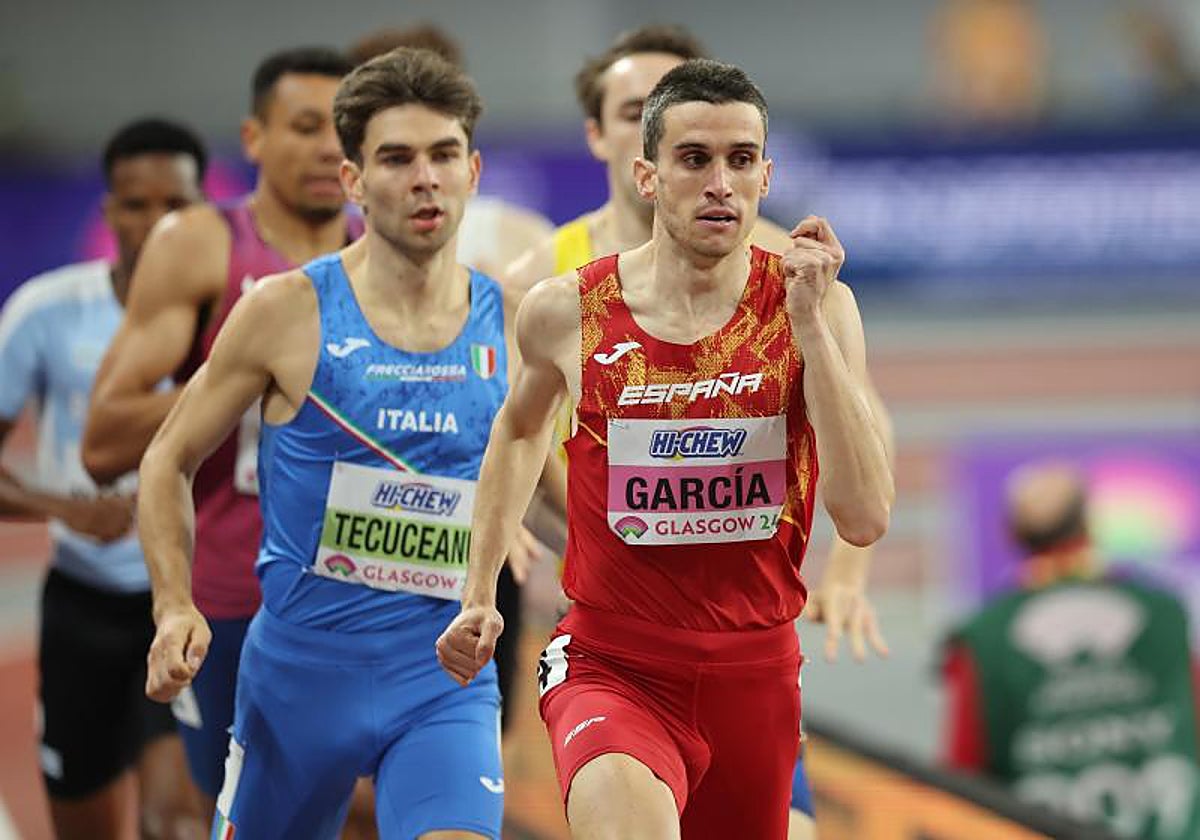 Mariano García, durante su semifinal del 800