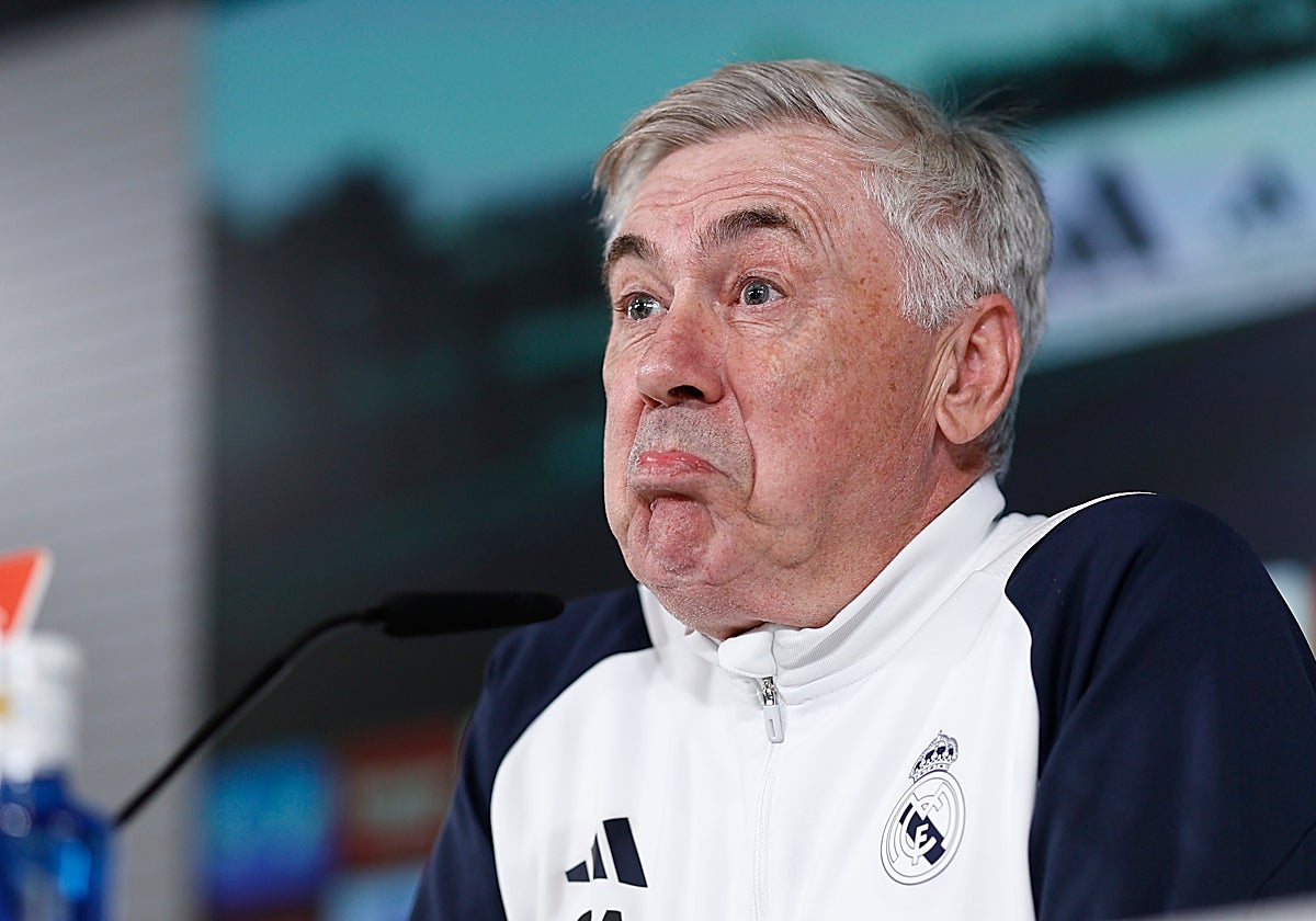 Ancelotti, en la rueda de prensa de este sábado previa al partido ante el Celta