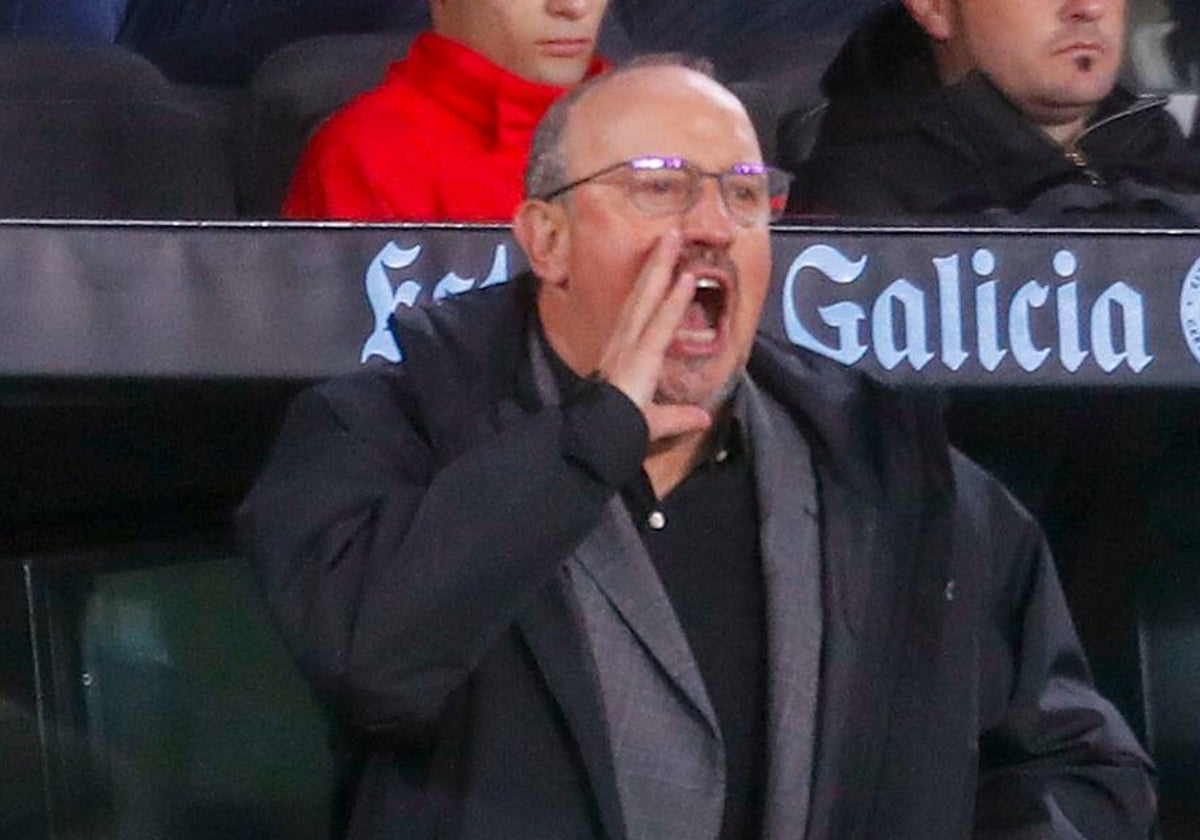 Rafa Benítez, durante un partido del Celta