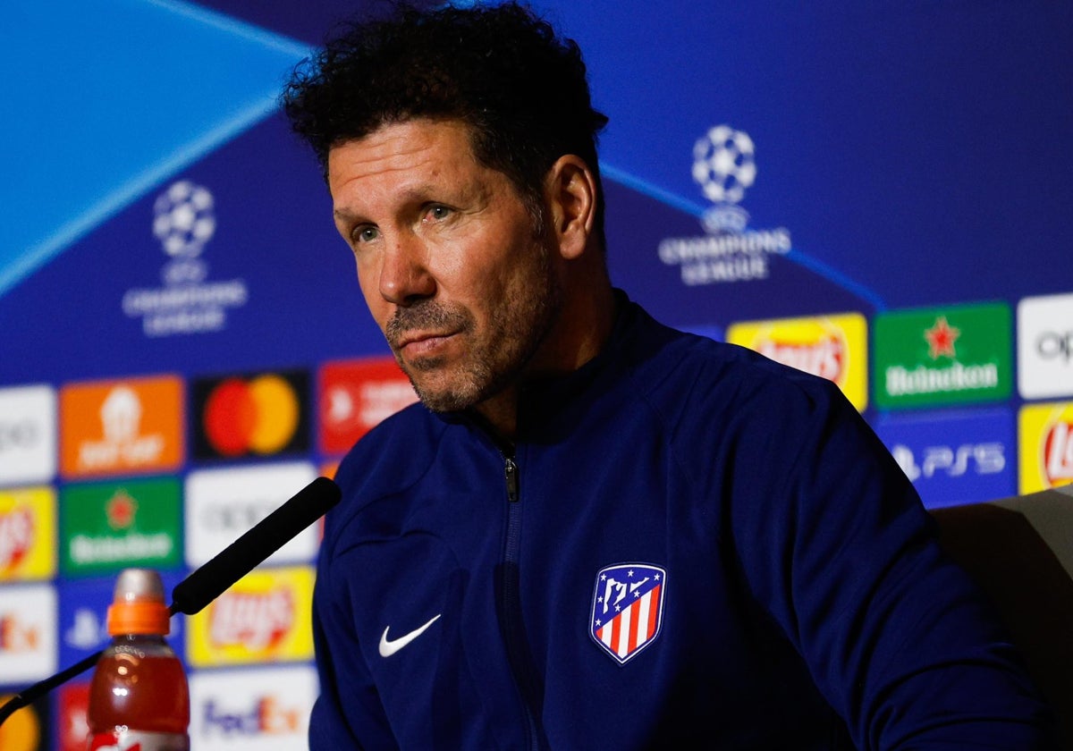 Diego Pablo Simeone, durante la rueda de prensa previa al Atlético de Madrid-Inter