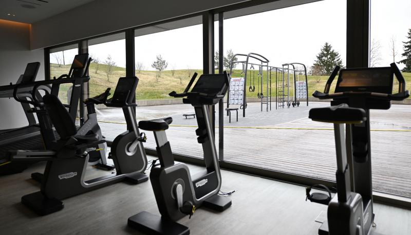 Gimnasio del hotel de la selección española "Der Oeschberghof" para la próxima Eurocopa de fútbol de 2024 en Donaueschingen, Alemania.