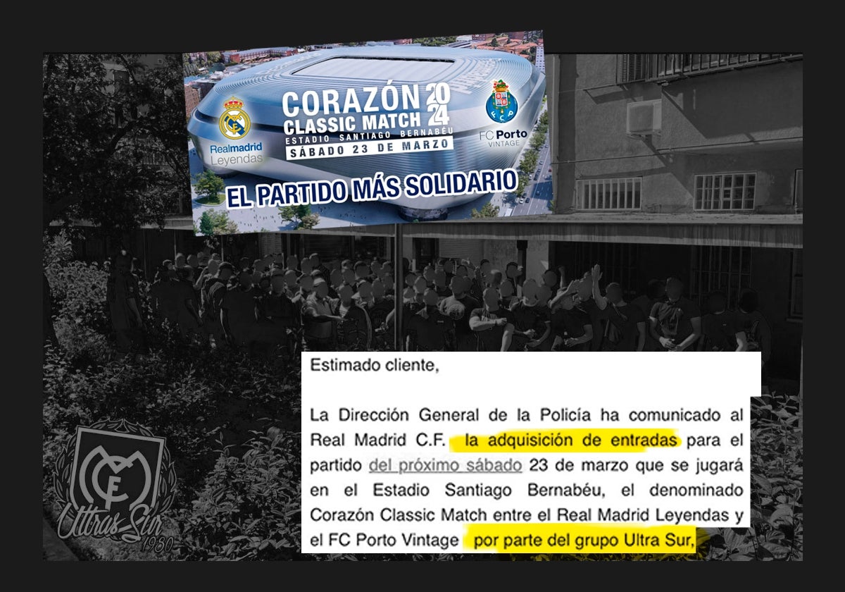 Cartel del Corazón Classic Match y el email del Madrid de anulación de entradas