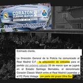 La Policía alerta al Madrid de que Ultras Sur pretende reventar el Corazón Classic Match