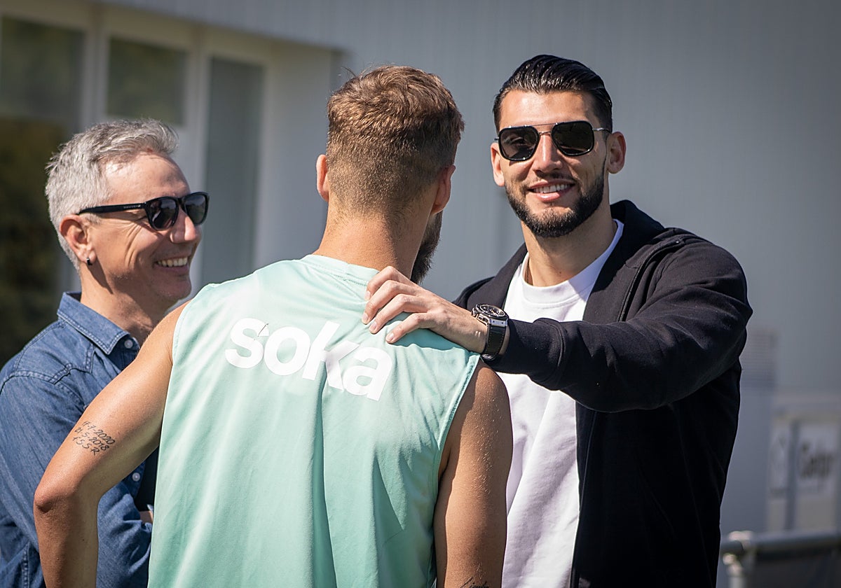 Rafa Mir, en el entrenamiento de la SD Huesca