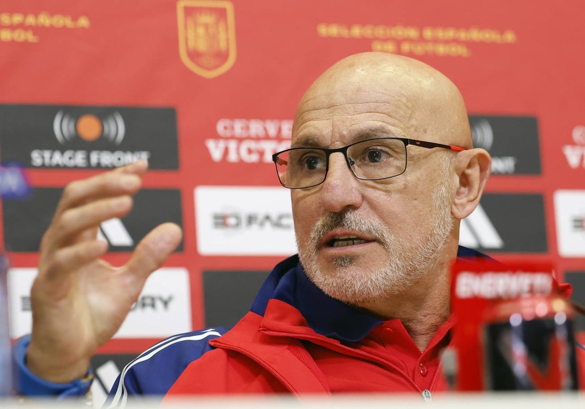 Luis de la Fuente, en la rueda de prensa previa al España-Brasil