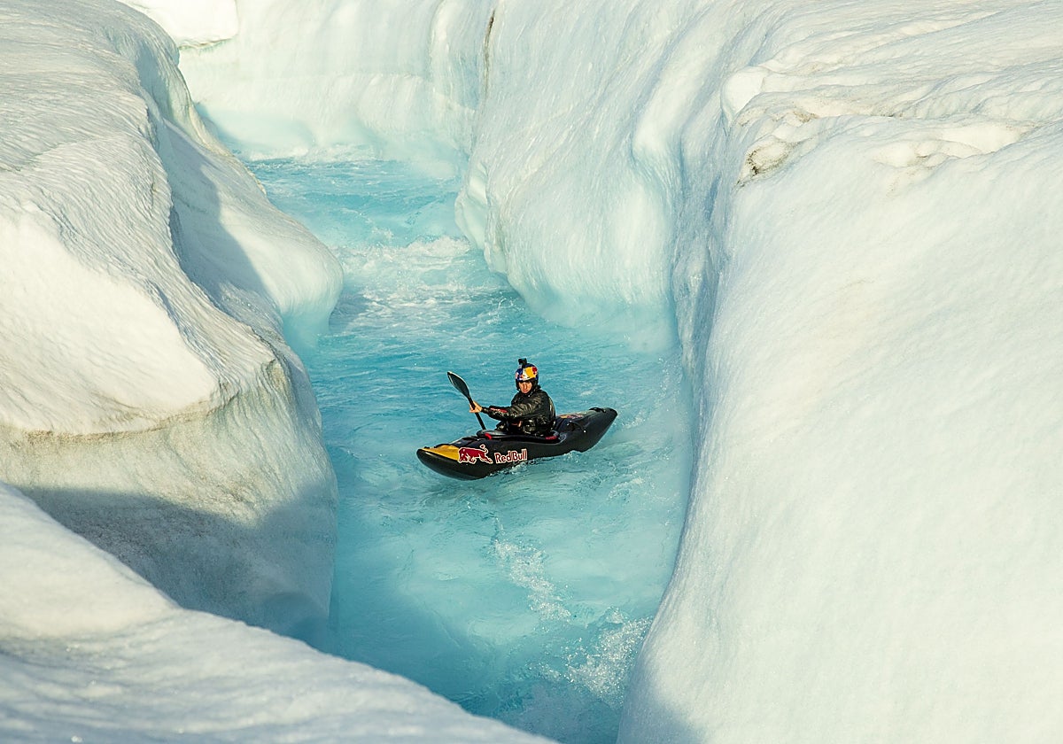 Serrasolses, durante la expedición en el glaciar Nordaustlandet, en el archipiélago de Svalbard