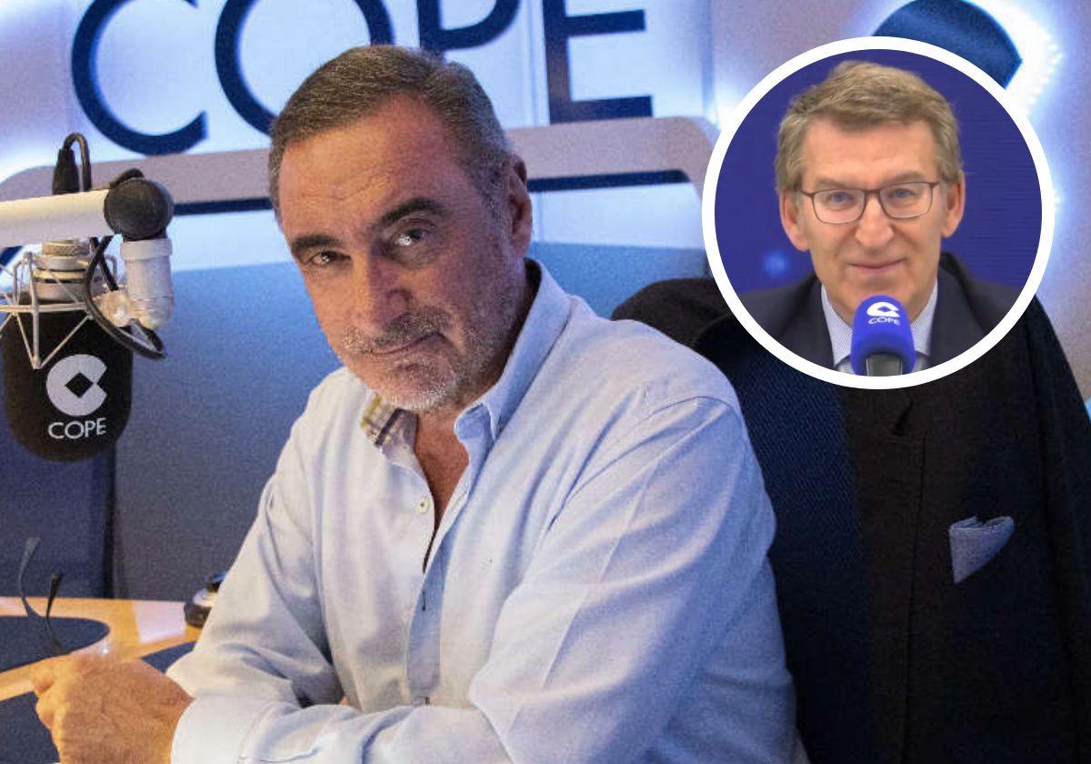 El periodista Carlos Herrera y el líder del PP, Alberto Núñez Feijóo
