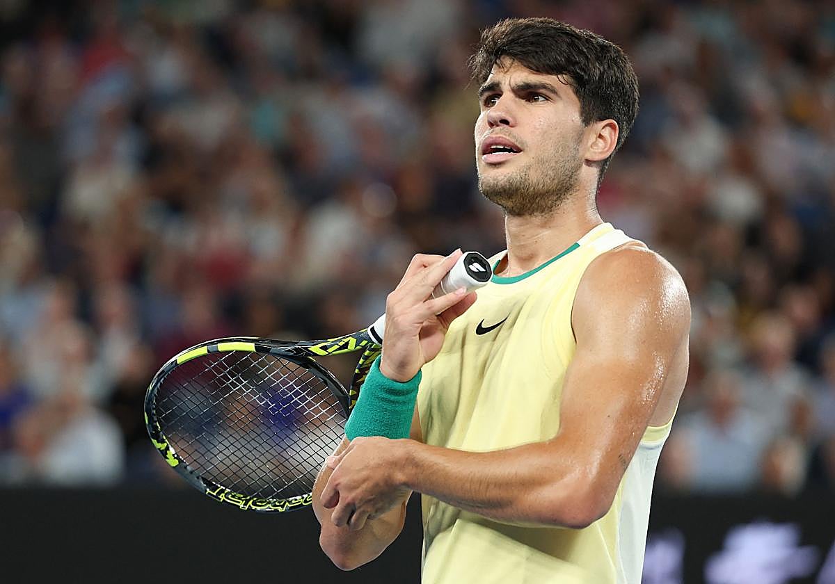 Carlos Alcaraz, durante un partido en el Abierto de Australia