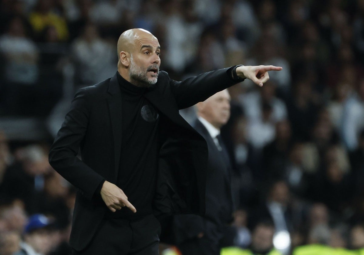 Pep Guardiola, en el partido ante el Real Madrid