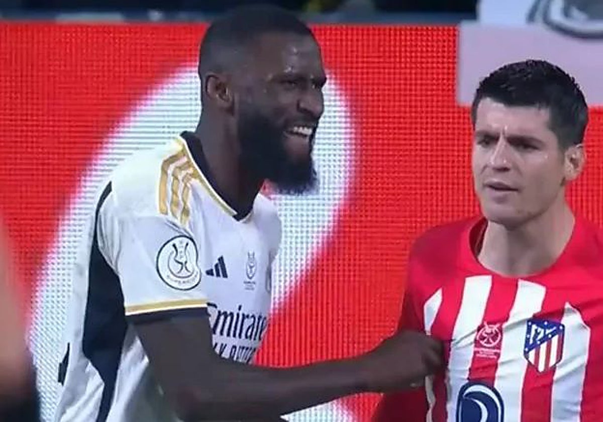 Rudiger pellizca a Morata en la última Superocpa de España