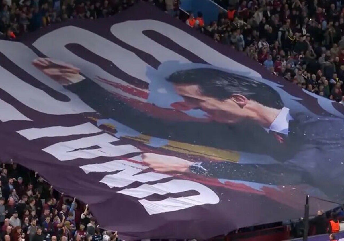 Emery alcanza los mil partidos y el Aston Villa exhibe un tifo que ...