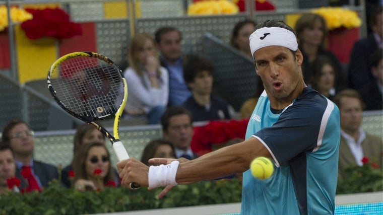 Feliciano López, durante su partido ante Federer