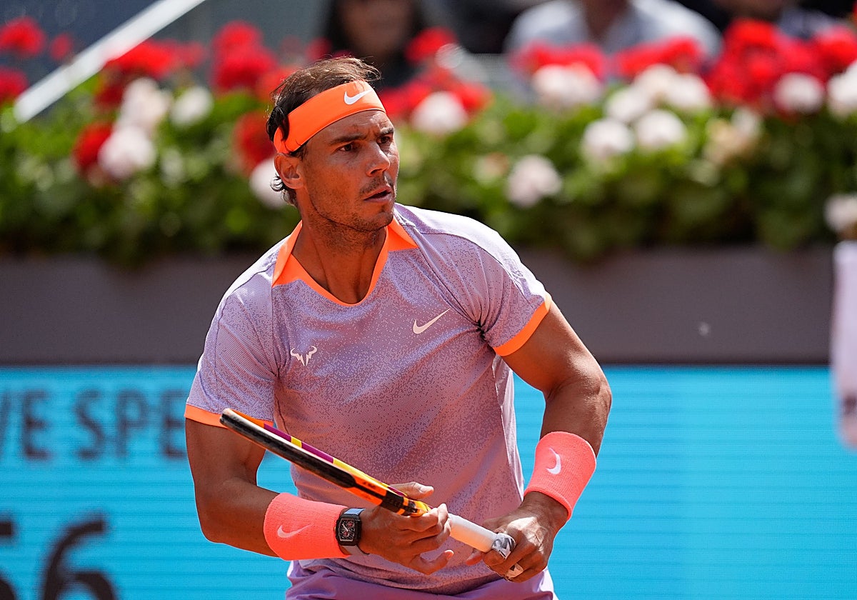 Nadal, durante su duelo ante Cachín