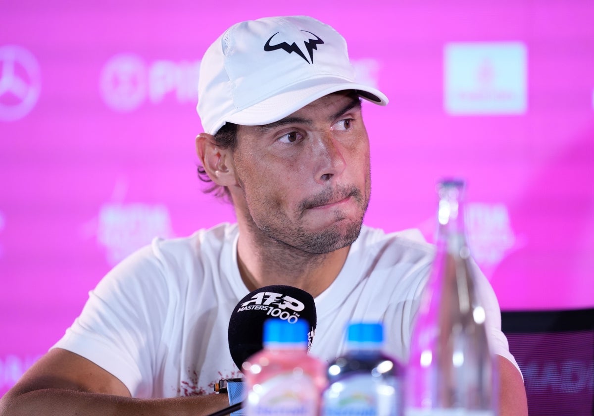 Rafa Nadal, en rueda de prensa tras su derrota ante Lehecka