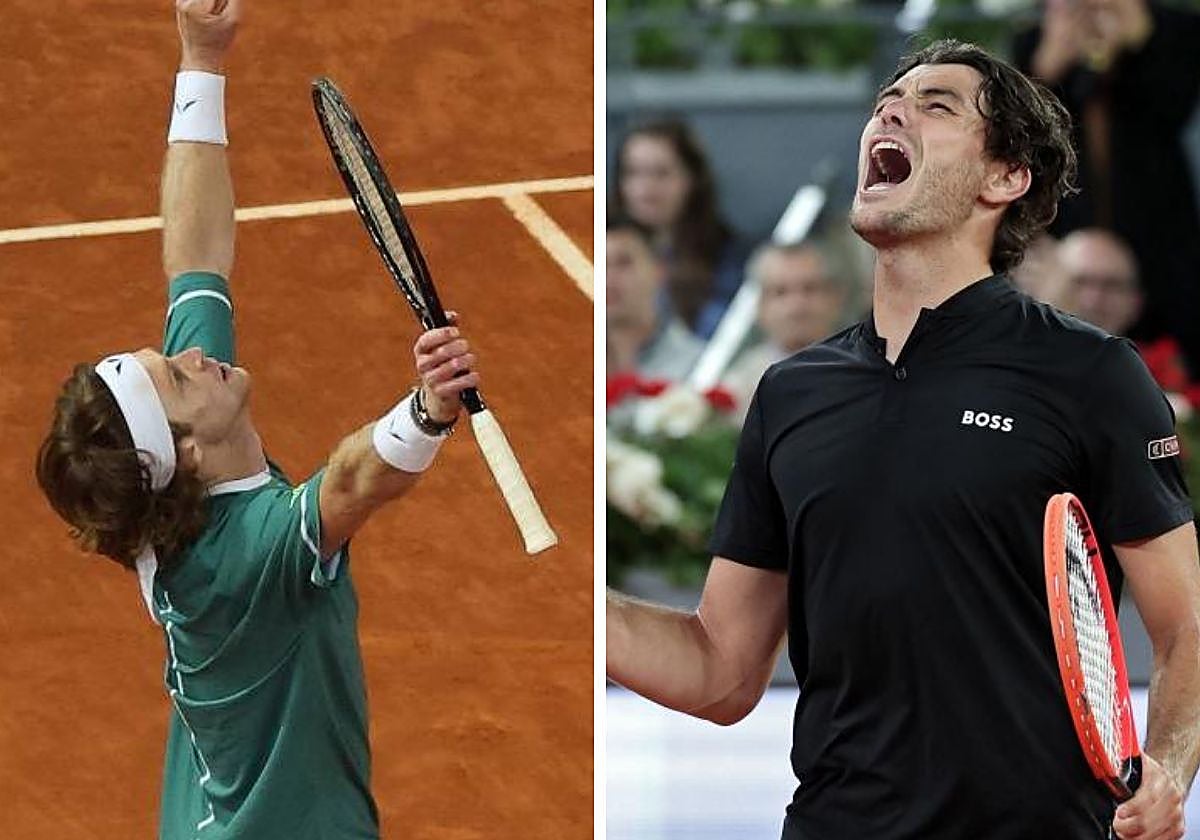 Rublev y Fritz durante el Mutua Madrid Open