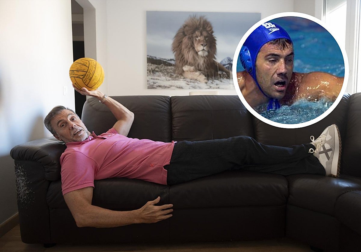 Jordi `Chiqui' Sans, en su época de jugador, y ahora en su casa de Barcelona