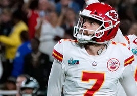 Harrison Butker, en un partido de los Kansas City Chiefs