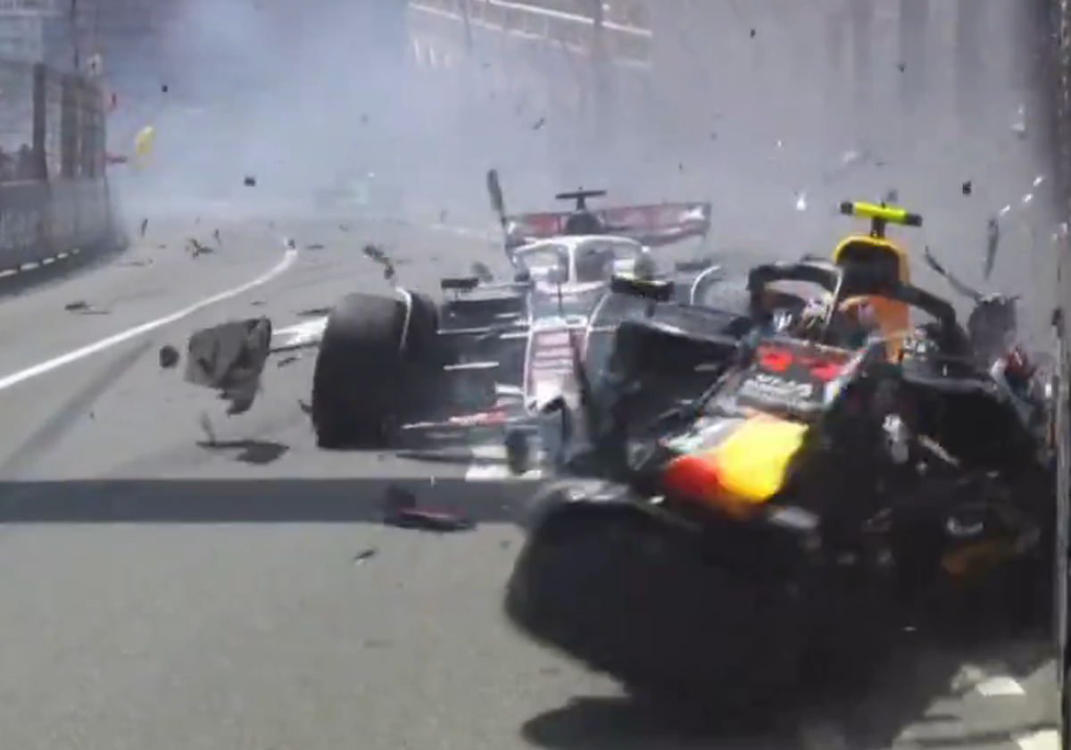 El monoplaza de Magnussen choca contra el de Pérez en el GP de Mónaco