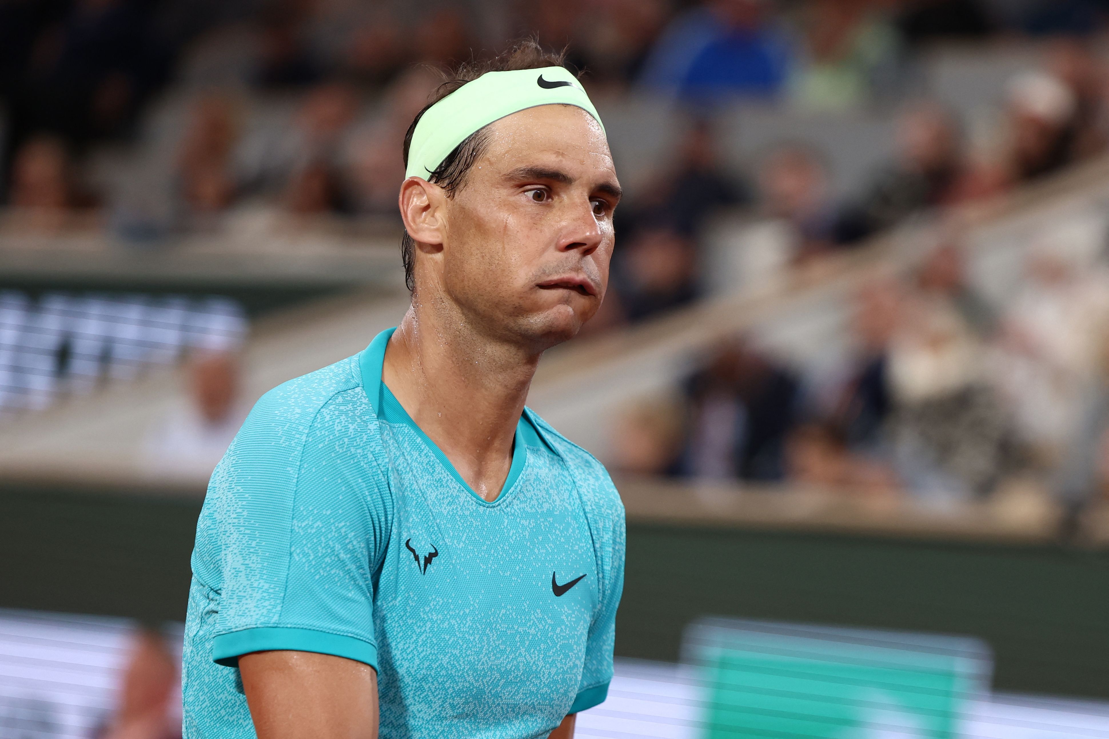 Nadal se desespera durante el partido contra Zverev