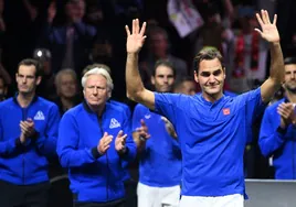 Roger Federer, en su despedida