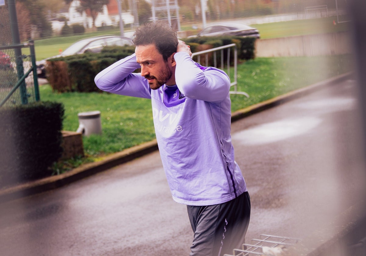 Delaney, antes de un entrenamiento con el Anderlecht