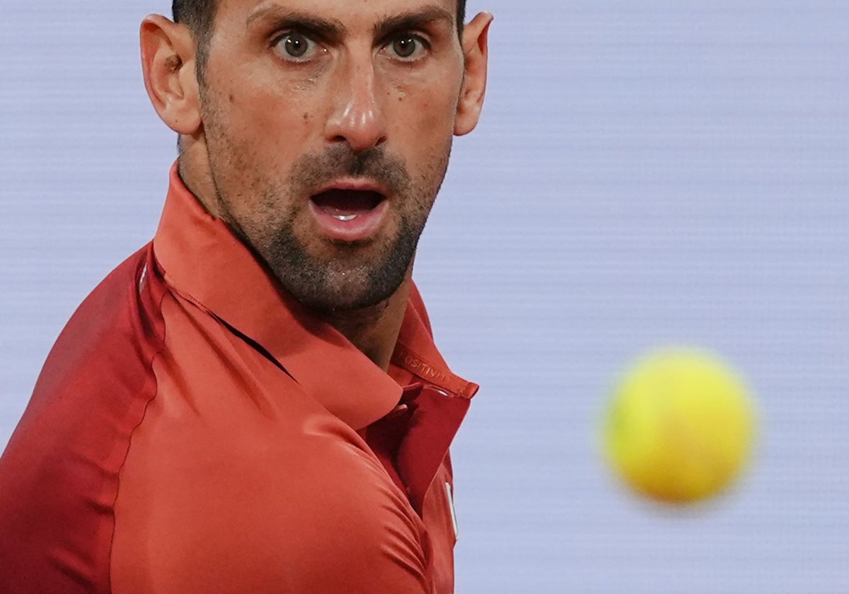 Novak Djokovic, durante su partido ante Carballés