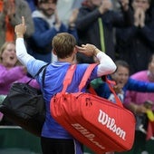 David Goffin responde a la grada tras ganar su partido