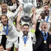 El Real Madrid celebrando su victoria