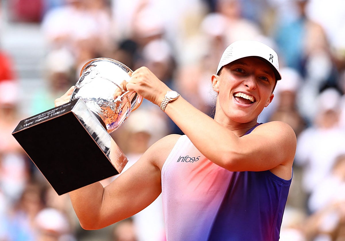 Iga Swiatek, durante su partido ante Paolini