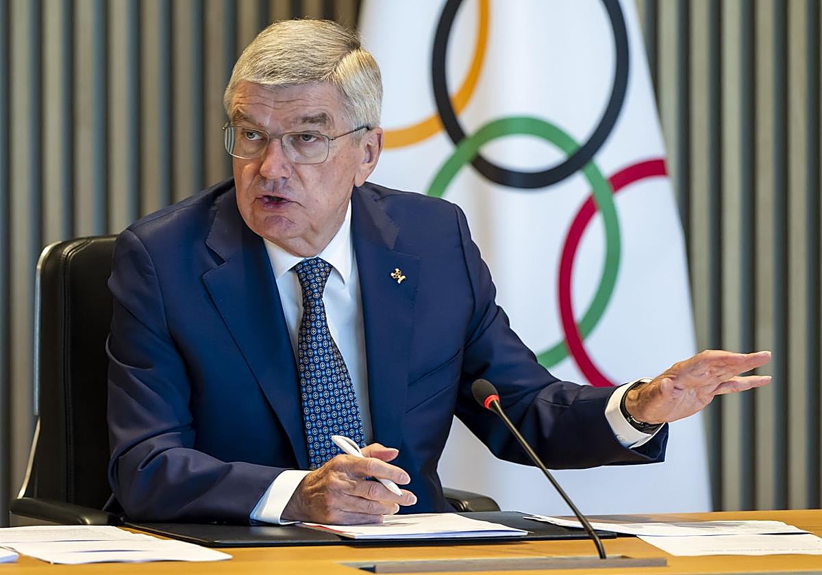 Thomas Bach, durante su intervención en Lausana.