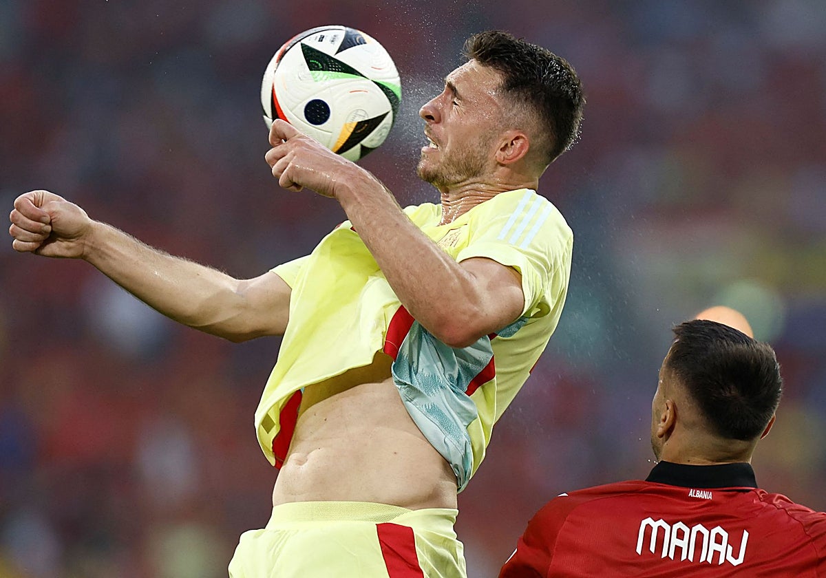 Laporte, durante el partido ante Albania