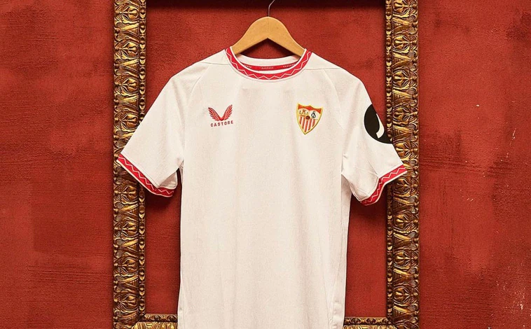 Imagen principal - Así son las nuevas camisetas del Sevilla FC para la temporada 2024-25