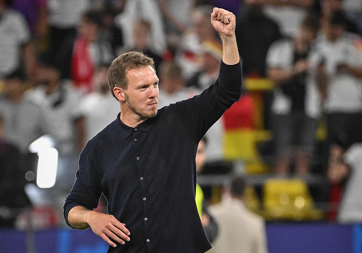Julian Nagelsmann celebra la victoria de Alemania ante Dinamarca en octavos