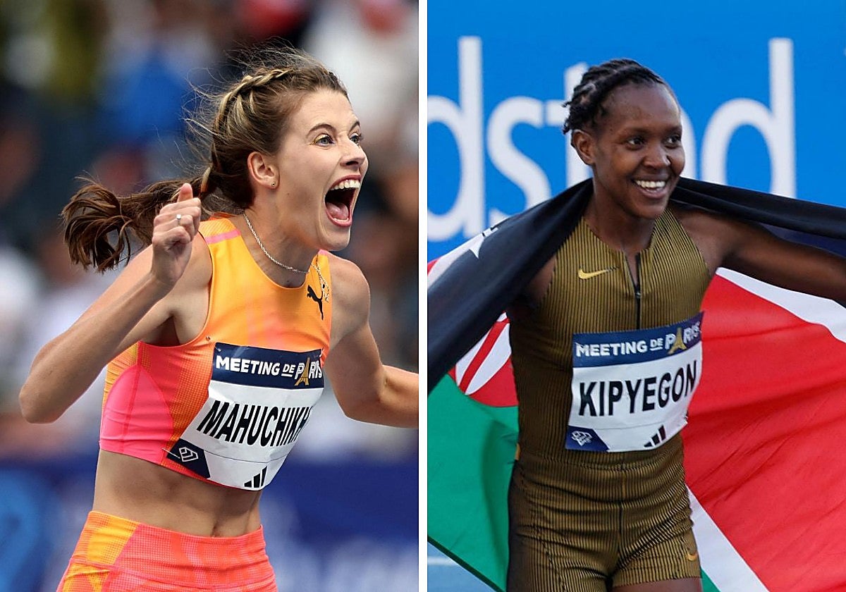 Yaroslava Mahuchikh y Faith Kipyegon, plusmarquistas mundiales de salto de altura y 1.500 metros