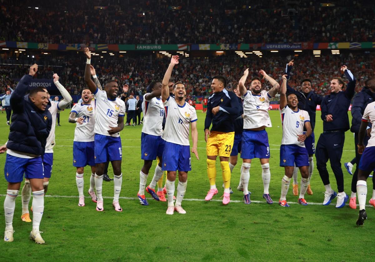 La selección francesa celebra el pase a semifinales