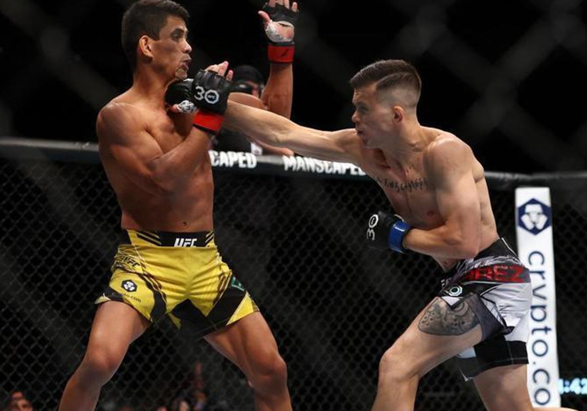 Dani Bárez conecta una mano sobre Jafel Filho en su debut en UFC