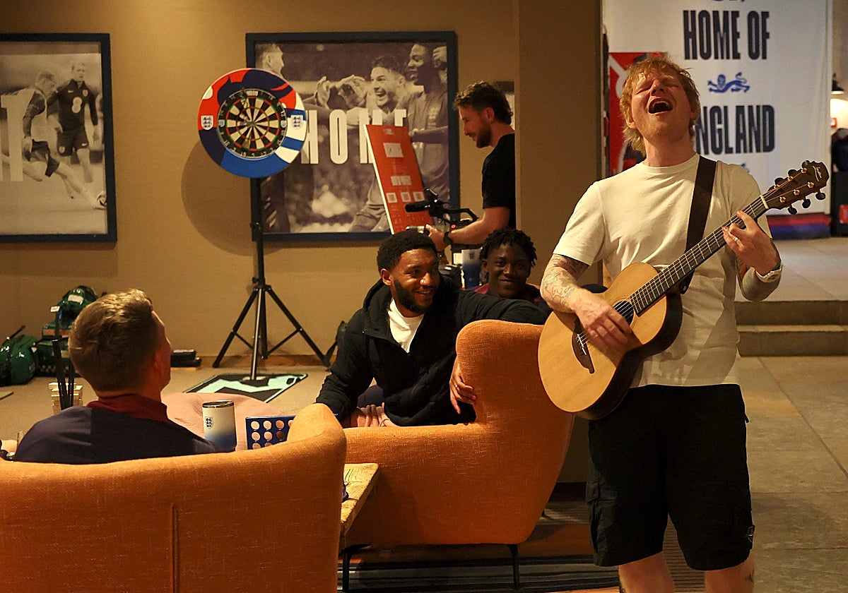 Ed Sheeran, durante el concierto privado a la selección el pasado 2 de julio