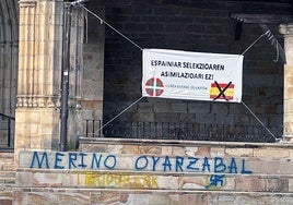 Aparecen pintadas contra Oyarzabal, héroe de España en la final, en el pueblo de su madre